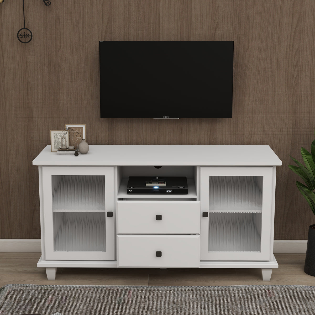 Ultra white changhong glass TV cabinet W282S00081-djyc