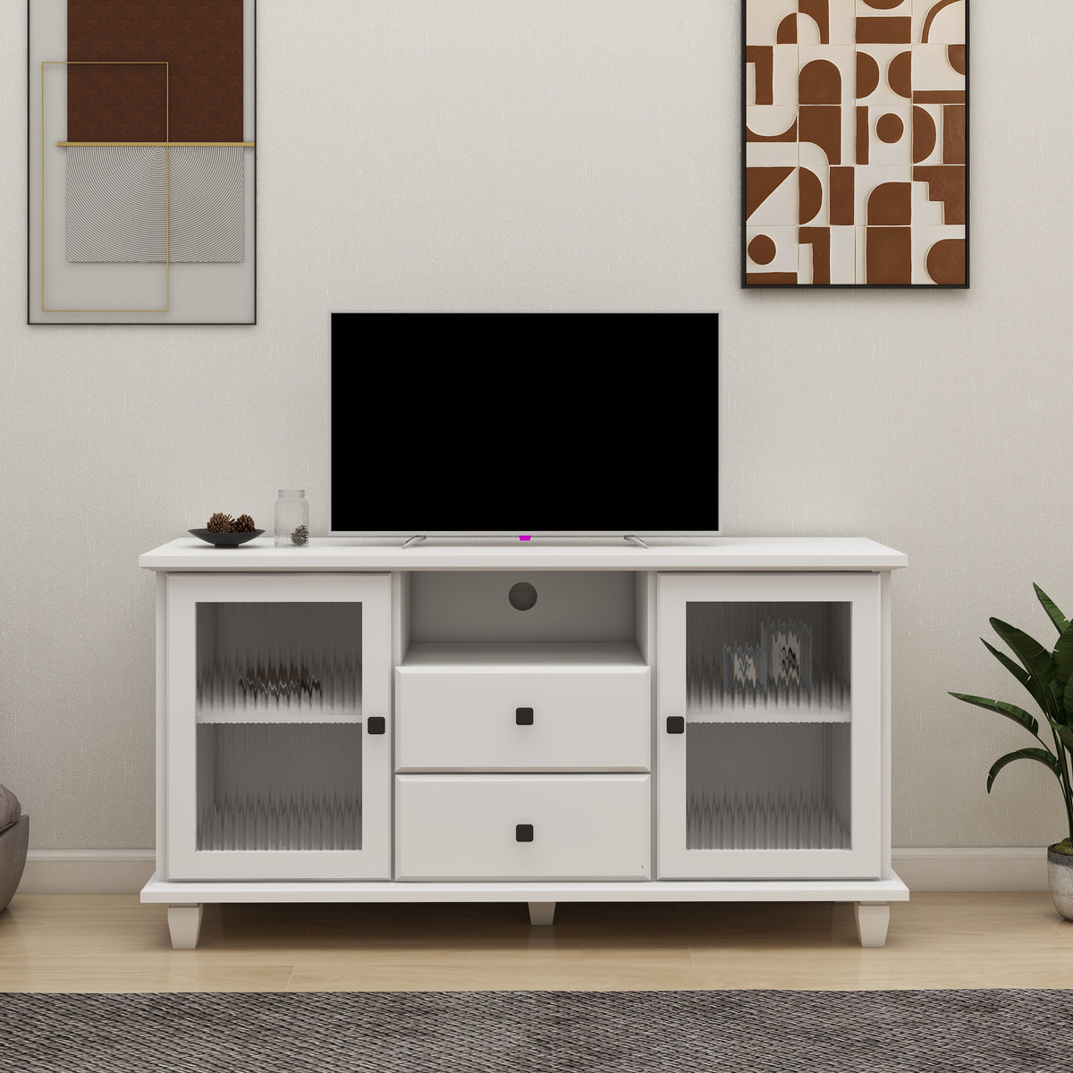 Ultra white changhong glass TV cabinet W282S00081-djyc