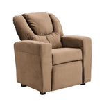 Kids Recliner Chair, Kids Upholstered Couch with One Cup Holder, Footrest, Backrest, Toddlers Velvet Recliner with Headrest and Footrest W214101804-djyc