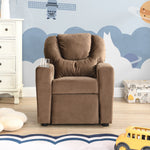 Kids Recliner Chair, Kids Upholstered Couch with One Cup Holder, Footrest, Backrest, Toddlers Velvet Recliner with Headrest and Footrest W214101804-djyc