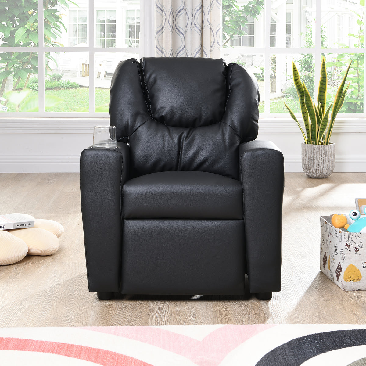 Kids Recliner ChairBlack PVC W214103913-djyc