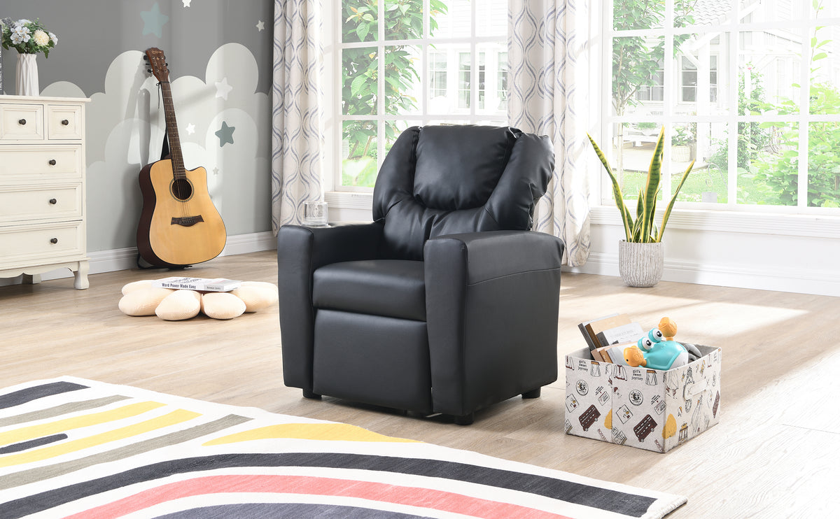 Kids Recliner ChairBlack PVC W214103913-djyc