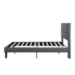 Queen Size Upholstered Platform Bed Frame ,Wood Slat Support, Easy Assembly,Grey W311110545-djyc