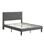 Queen Size Upholstered Platform Bed Frame ,Wood Slat Support, Easy Assembly,Grey W311110545-djyc