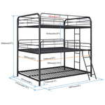 Furniture Triple Bunk Bed, FULL/FULL/FULL, black W311S00038-djyc