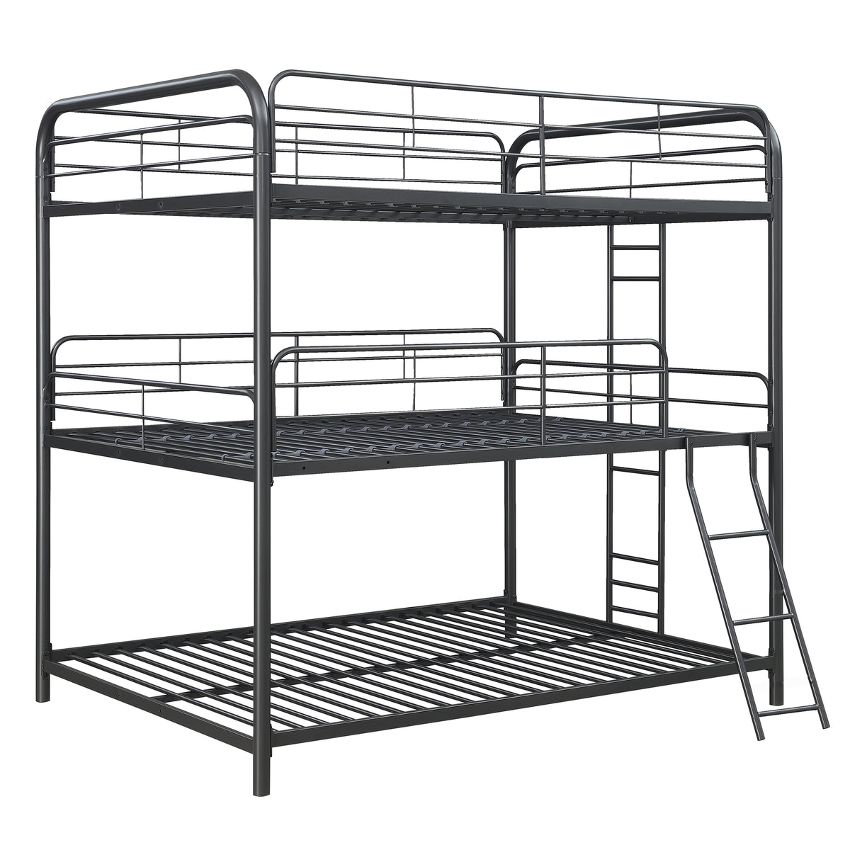 Furniture Triple Bunk Bed, FULL/FULL/FULL, black W311S00038-djyc