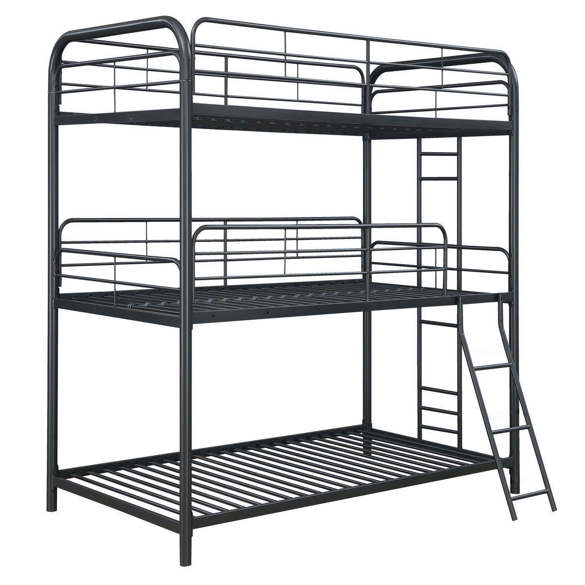 Furniture Triple Bunk Bed, Twin/Twin/Twin, black W311S00036-djyc
