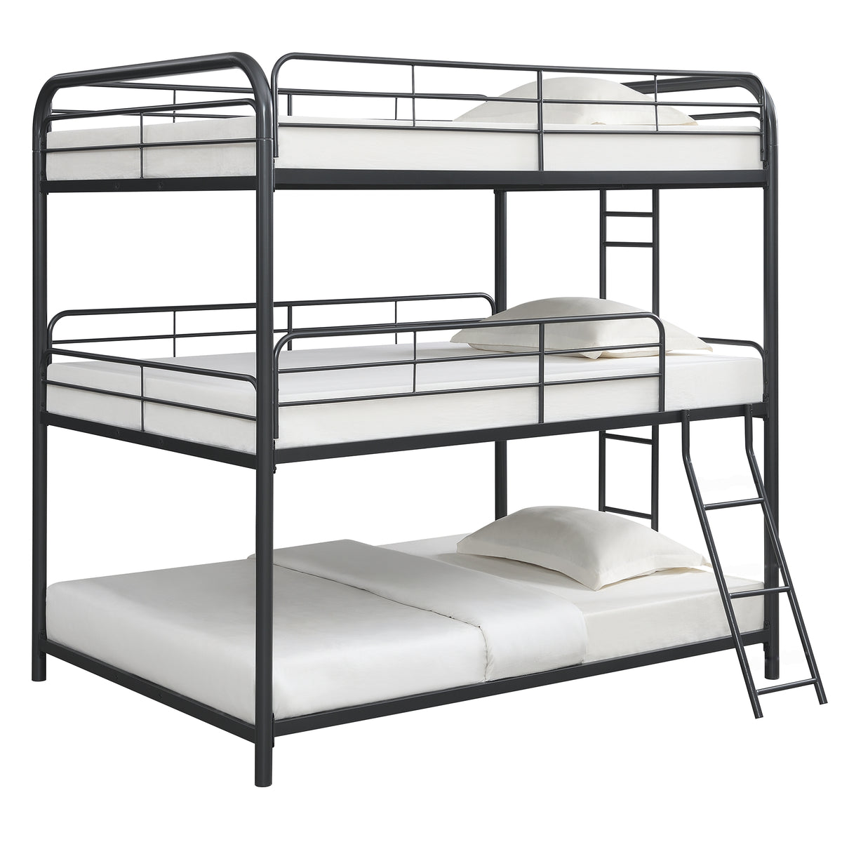 Furniture Triple Bunk Bed, FULL/FULL/FULL, black W311S00038-djyc