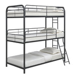 Furniture Triple Bunk Bed, Twin/Twin/Twin, black W311S00036-djyc