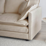Chenille Fabric Ottomans Footrest to Combine with 2 Seater Sofa, 3 Seater Sofa and 4 Seater Sofa, Beige W714P225938-djyc