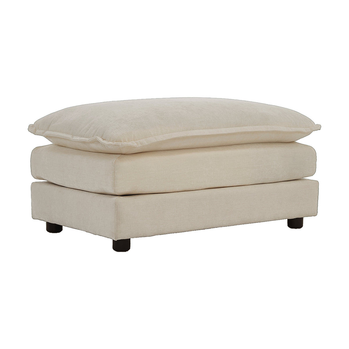 Chenille Fabric Ottomans Footrest to Combine with 2 Seater Sofa, 3 Seater Sofa and 4 Seater Sofa, Beige W714P225938-djyc