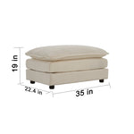Chenille Fabric Ottomans Footrest to Combine with 2 Seater Sofa, 3 Seater Sofa and 4 Seater Sofa, Beige W714P225938-djyc