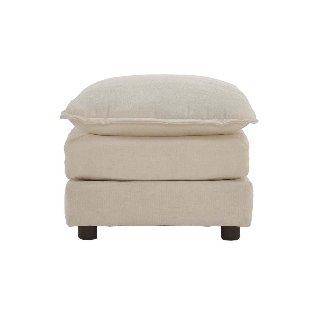 Chenille Fabric Ottomans Footrest to Combine with 2 Seater Sofa, 3 Seater Sofa and 4 Seater Sofa, Beige W714P225938-djyc