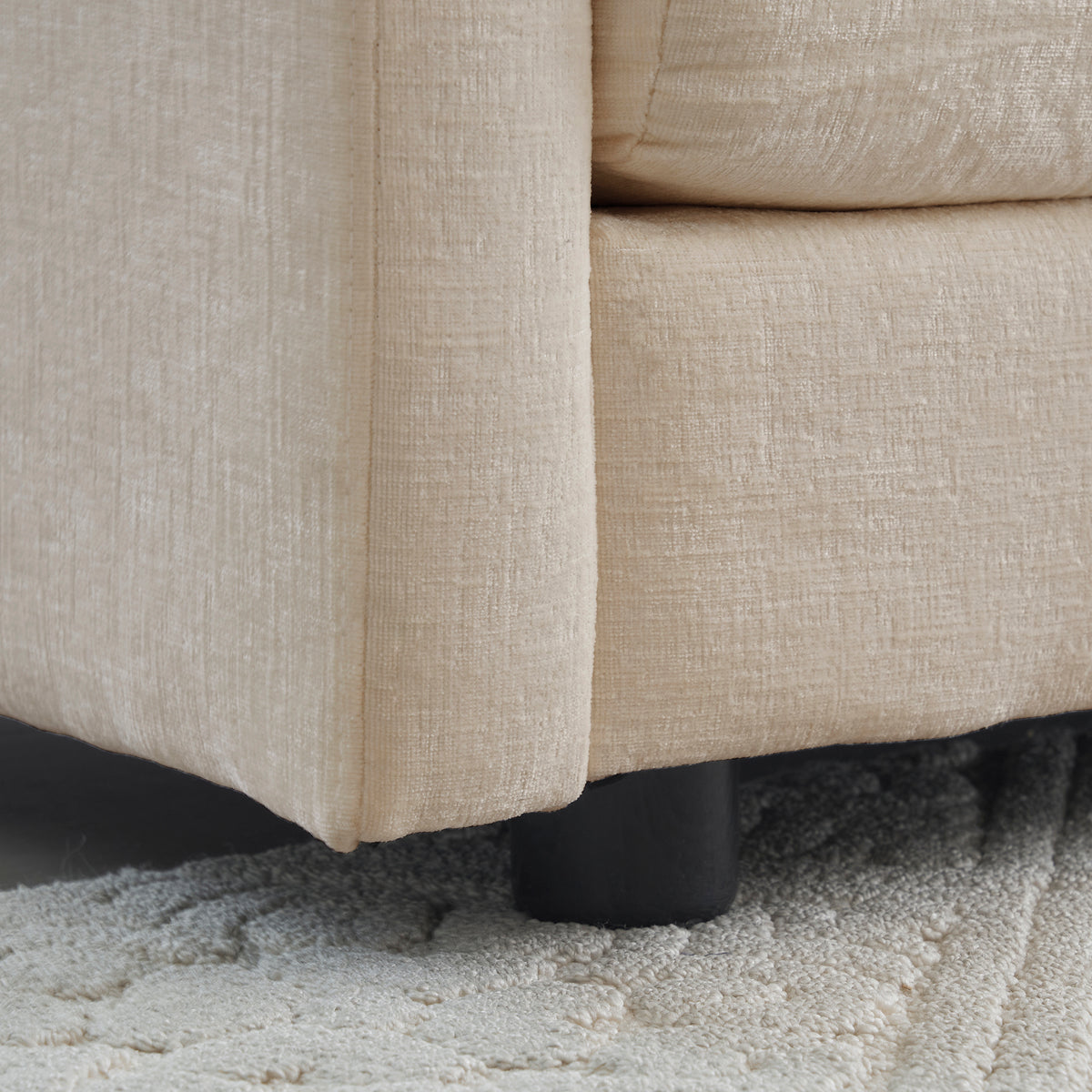Chenille Fabric Ottomans Footrest to Combine with 2 Seater Sofa, 3 Seater Sofa and 4 Seater Sofa, Beige W714P225938-djyc