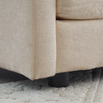 Chenille Fabric Ottomans Footrest to Combine with 2 Seater Sofa, 3 Seater Sofa and 4 Seater Sofa, Beige W714P225938-djyc