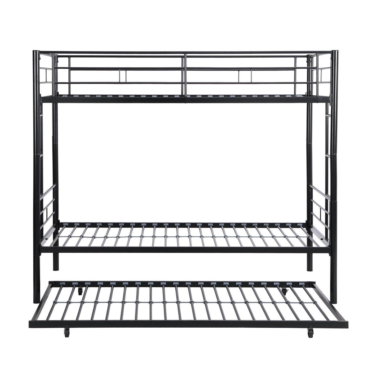 METAL Bunk Bed with trundleBlack W311120500-djyc