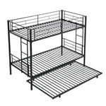 METAL Bunk Bed with trundleBlack W311120500-djyc