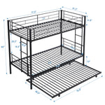 METAL Bunk Bed with trundleBlack W311120500-djyc