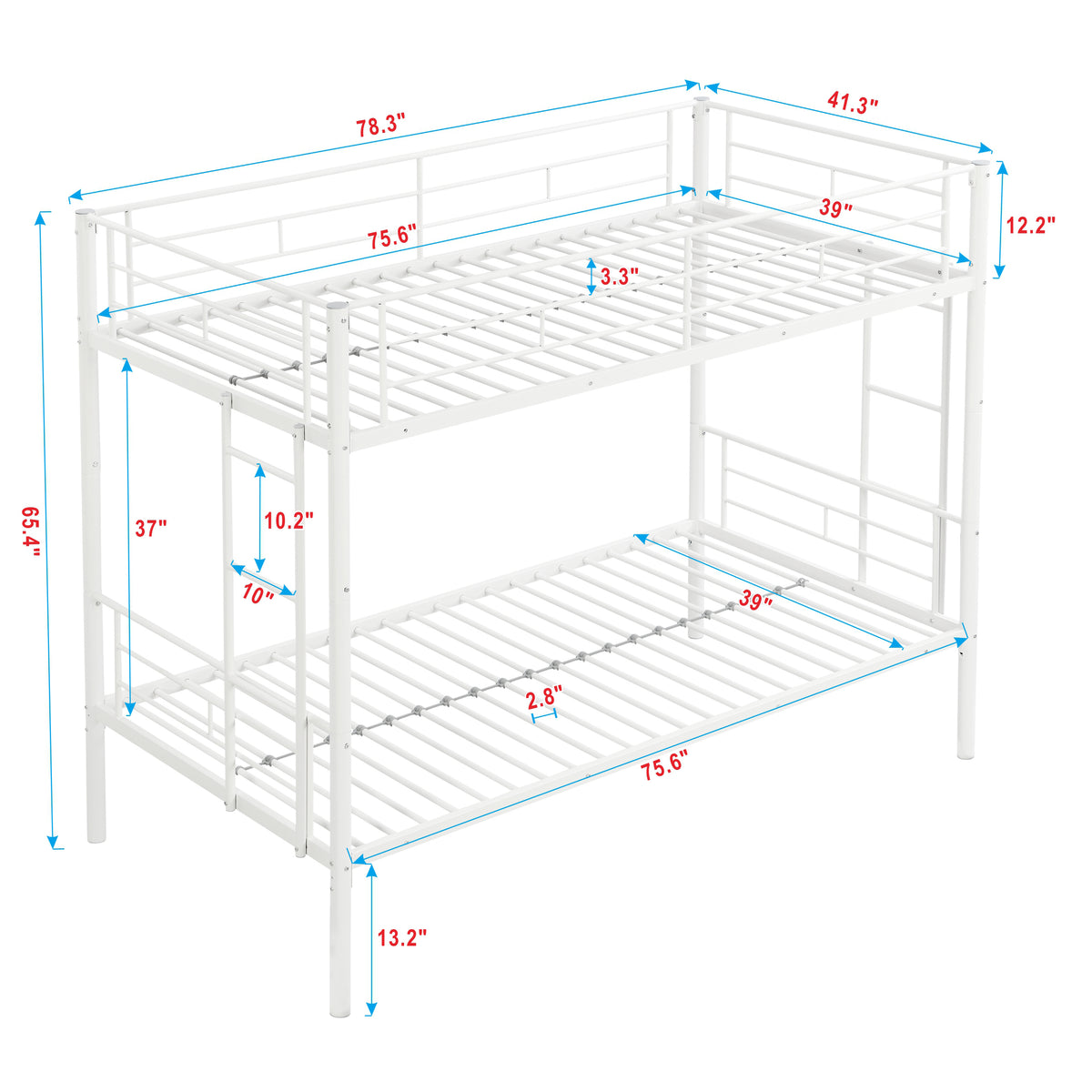 METAL BUNK BEDWHITE W311120499-djyc
