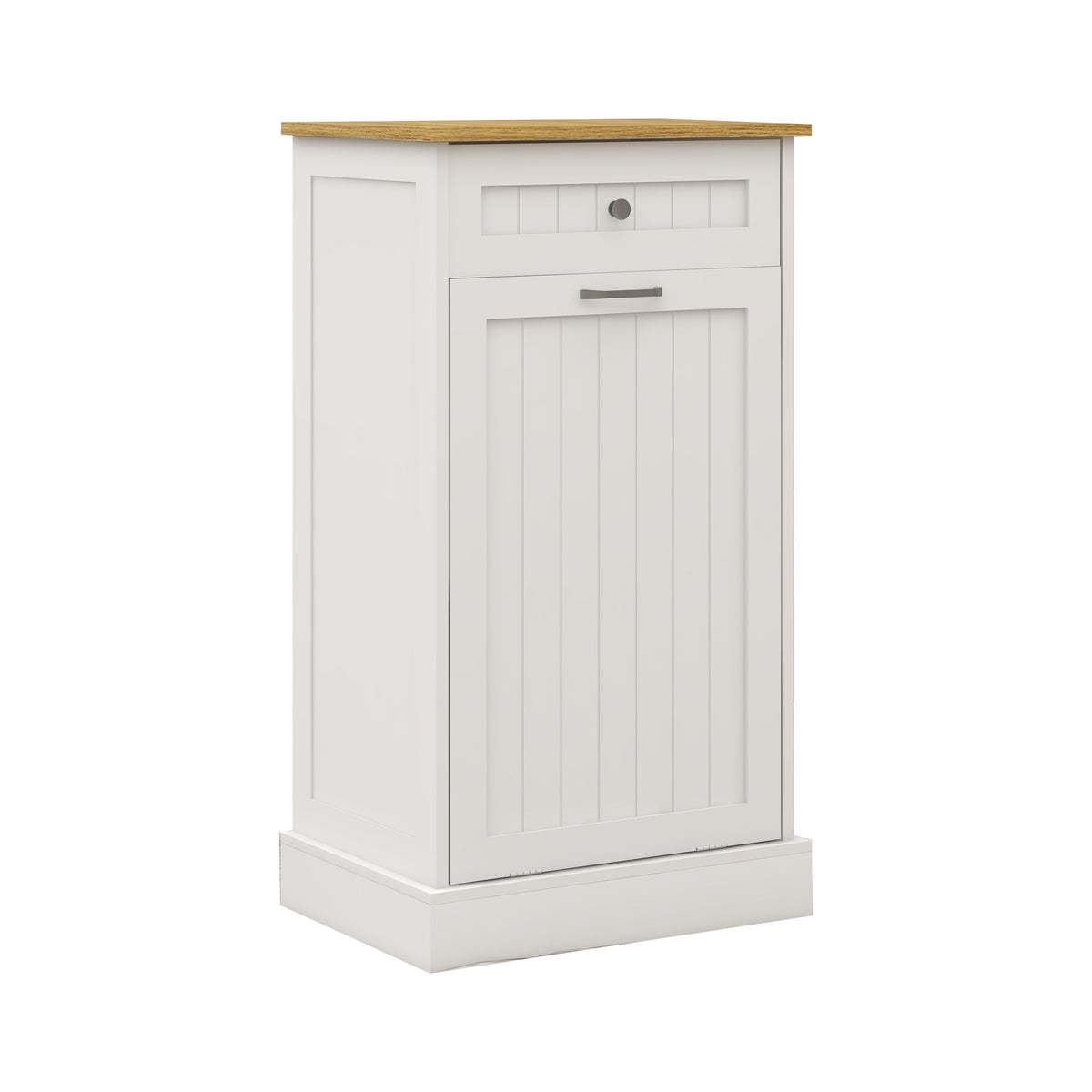 One Drawers and One-Compartment Tilt-Out Trash Cabinet Kitchen Trash Cabinet-White W1120127324-djyc