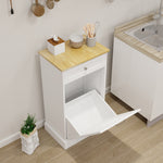 One Drawers and One-Compartment Tilt-Out Trash Cabinet Kitchen Trash Cabinet-White W1120127324-djyc