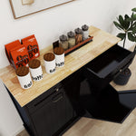 Two Drawers and Two-Compartment Tilt-Out Trash Cabinet Kitchen Trash Cabinet-Black W1120127329-djyc