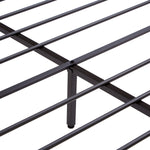 Full Size Metal Platform Bed Frame with Wooden Headboard and Footboard with USB,Charging Station,2 Drawers,LED Lights, No Box Spring Needed, Easy Assemble W311S00045-djyc