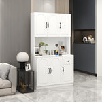 71" Kitchen Pantry Storage Cabinet with Microwave Oven Countertop, Freestanding Hutch Cabinet with Adjustable Shelves, 6 Doors and 1 Drawer-White W282108555-djyc