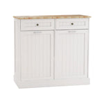 Two Drawers and Two-Compartment Tilt-Out Trash Cabinet Kitchen Trash Cabinet-White W282P160454-djyc
