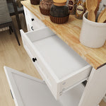 Two Drawers and Two-Compartment Tilt-Out Trash Cabinet Kitchen Trash Cabinet-White W282P160454-djyc