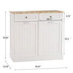 Two Drawers and Two-Compartment Tilt-Out Trash Cabinet Kitchen Trash Cabinet-White W282P160454-djyc