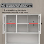 Two-Compartment Tilt-Out Dirty Laundry Basket Tall Bathroom Cabinet with 2 Adjustable Shelves-White W1120S00001-djyc