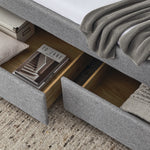 Upholstered Twin Size Daybed with Two Drawers, with Button and Copper Nail on Square Arms, Grey (82.75''x43''x30.75'') W487S00216-djyc