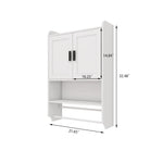 Bathroom Wall Cabinet with Doors,Adjustable Shelf,Towel Bar and Paper Holder, Over The Toilet Storage Cabinet, Medicine Cabinet for Bathroom-White W1120P147109-djyc