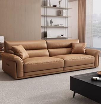 Contemporary Multi-Color Sofa with Leather and Pine Wood Accents hzh-1370