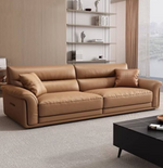 Contemporary Multi-Color Sofa with Leather and Pine Wood Accents hzh-1370