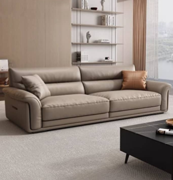 Contemporary Multi-Color Sofa with Leather and Pine Wood Accents hzh-1370