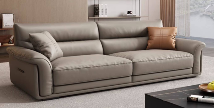 Contemporary Multi-Color Sofa with Leather and Pine Wood Accents hzh-1370