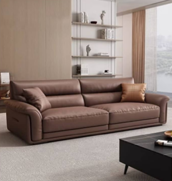 Contemporary Multi-Color Sofa with Leather and Pine Wood Accents hzh-1370