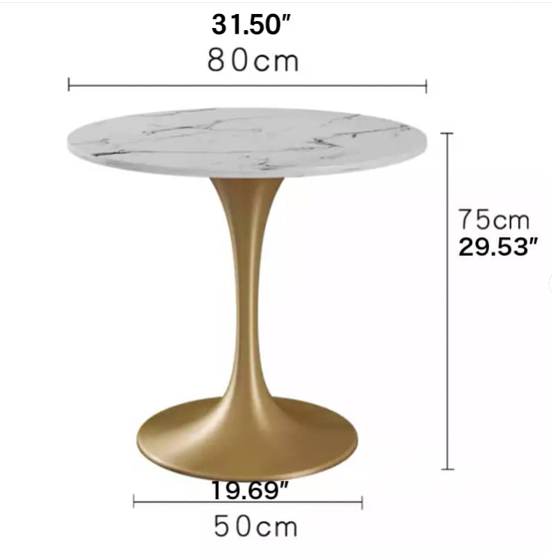 Stylish Round Dining Table with Sintered Stone and Faux Leather for Modern Homes fdfh-2216