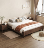 Luxurious Solid Wood Bed Frame in Natural Brown, White, Gray & Black Ash Finishes hglna-1444