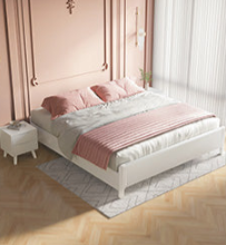 Luxurious Solid Wood Bed Frame in Natural Brown, White, Gray & Black Ash Finishes hglna-1444