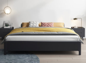 Luxurious Solid Wood Bed Frame in Natural Brown, White, Gray & Black Ash Finishes hglna-1444