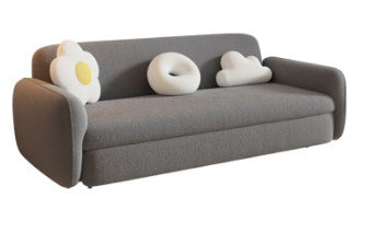 Stylish Home Decor: White Sofa with Green and Dark Gray Accents, Yellow Oak Wood Frame, and Cozy Fleece & Berber Rug Set fxl-962