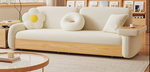 Stylish Sofa with Natural Beige and Brown Tones Featuring Oak Wood Frame & Coir Padding fxl-965