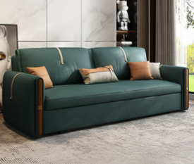 Modern Multicolor Sofa with Solid Wood Frame and Leathaire Cotton Blend Upholstery hyt-1237