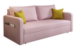 Modern Solid Wood Sofa in Dark Gray, Pink, Blue, and Light Khaki with Cotton-Linen Upholstery hyt-1239