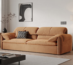 Stylish Solid Wood Sofa with Cotton and Down Cushions in Dark Gray and Beige hyt-1238