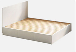 Elegant Ash Wood Bed Frame | Natural Brown & White Finish for Modern Bedrooms fjjj-1657