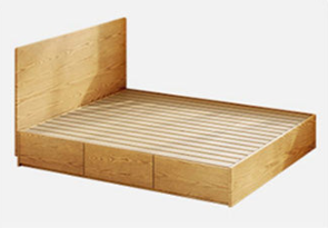 Elegant Ash Wood Bed Frame | Natural Brown & White Finish for Modern Bedrooms fjjj-1657